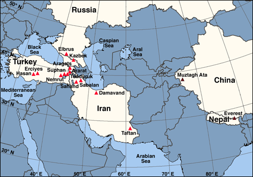 map of asia and middle east. the clickable map above