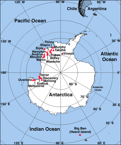 map of antarctica. the clickable map above