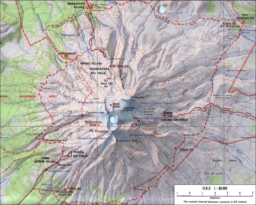 Ruapehu Volcano Map